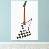 CHECKERS ROCK GITAAR 40x60 Canvas Afdruk (Insitu (Houten vloer))
