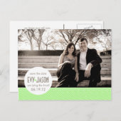 Checkers + Stippen- Aangepaste datum opslaan - Lim Aankondigingskaart (Voorkant / Achterkant)