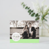 Checkers + Stippen- Aangepaste datum opslaan - Lim Aankondigingskaart (Staand voorkant)