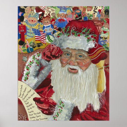 Checking It Twice© Klassieke Kerstman Poster (Voorkant)