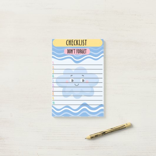Checklist Post-It Notities Handige Sticky Notes (Op bureau)