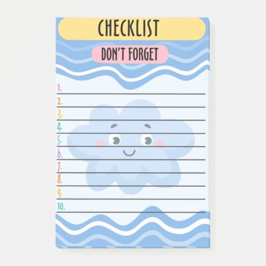 Checklist Post-It Notities Handige Sticky Notes (Voorkant)