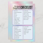 checklist schoolbenodigdheden (Voorkant / Achterkant)