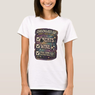 CHECKLIST VAN WAT IK NODIG HEB IN HET LEVEN KATTEN T-SHIRT