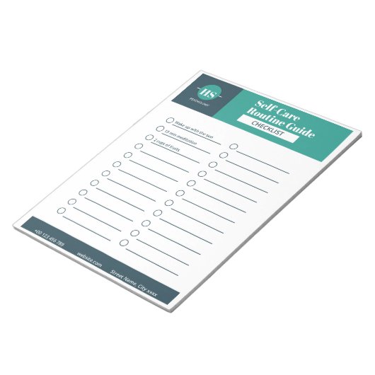 Checklist voor de SelfCare Routine Guide Notitieblok (Schuin)