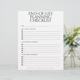 Checklist voor levenseindeplanning briefhoofd