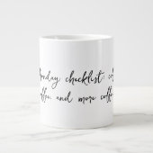 "Checklist voor maandag" Extra Grote Beker (Voorkant)