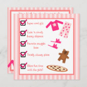 Checklist voor pyjama's met sluippers kaart (Voorkant / Achterkant)