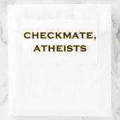 Checkmate, atheïsten rechthoekige sticker (Tas)