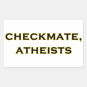 Checkmate, atheïsten rechthoekige sticker