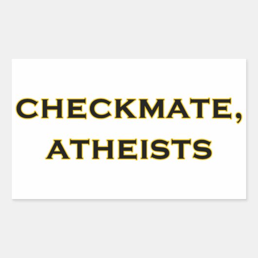Checkmate, atheïsten rechthoekige sticker (Voorkant)