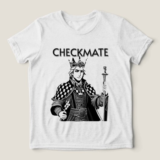 CHECKMATE black design Tri-Blend Shirt (Design voorkant)