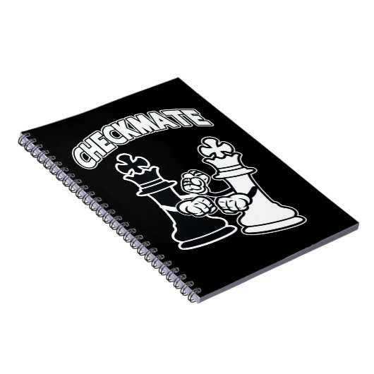 Checkmate Chess Tournament Art Black and White Notitieboek (Rechterzijde)