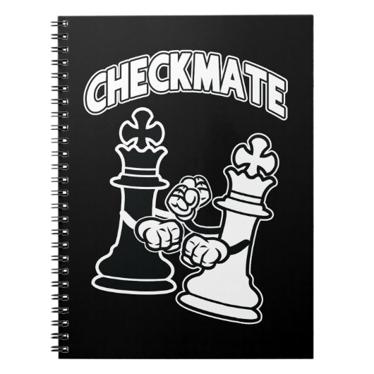 Checkmate Chess Tournament Art Black and White Notitieboek (Voorkant)