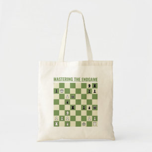 Checkmate in 3 Moves: Chessboard w Chess Exercise Tote Bag
