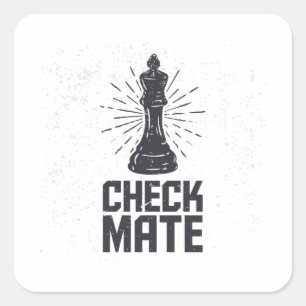 checkmate met schaken vierkante sticker