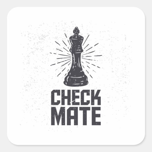 checkmate met schaken  vierkante sticker (Voorkant)