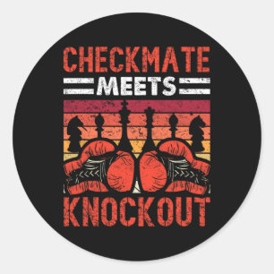 Checkmate ontmoet knock-out Battle Fun Ronde Sticker