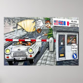 Checkpoint Charlie, Berlijn, Cartoon (groot) Poster (Voorkant)