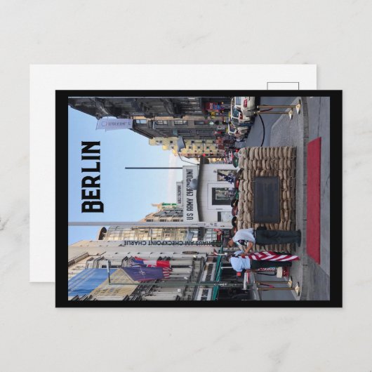 Checkpoint Charlie Berlin | Kleurversie Briefkaart (Voorkant / Achterkant)