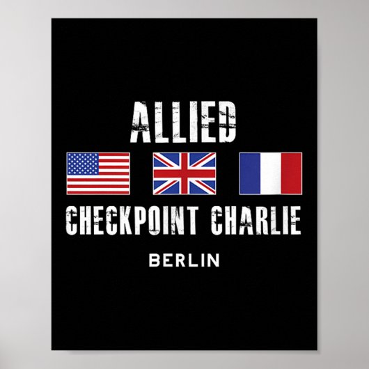 Checkpoint Charlie Cold War Berlin Wall Oost-Germa Poster (Voorkant)