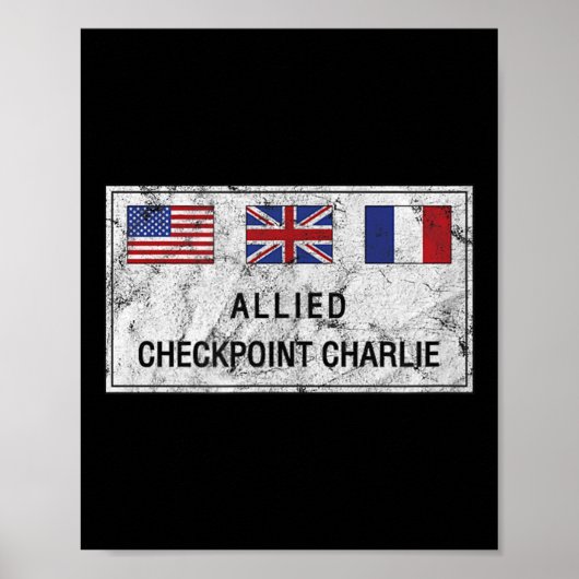Checkpoint Charlie Cold War Berlin Wall Oost-Germa Poster (Voorkant)