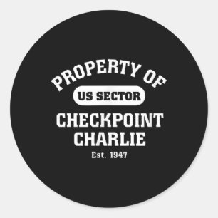 Checkpoint Charlie Cold War Berlin Wall Oost-Germa Ronde Sticker