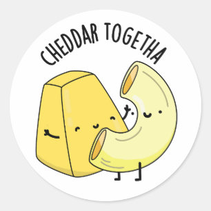 Cheddar samen grappig eten woordspeling ronde sticker