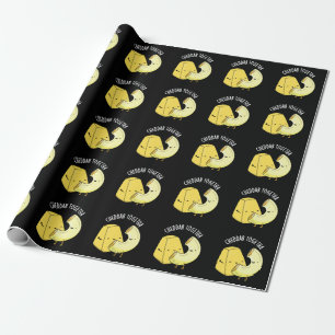 Cheddar Samen Grappige Voedselgrap Donkere BG Cadeaupapier