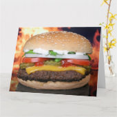 CHEEEBURGER VERJAARDAG GRAPPIGE HAMBURGER VERJAARD KAART (Gele Bloem)