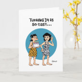 Cheeky 34th Birthday Card Kaart (Gele Bloem)