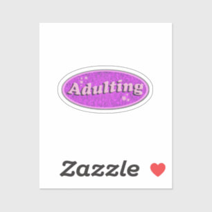 Cheeky Adulting Retro Decal Nostalgia Fun Oval Sti Sticker