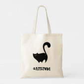 Cheeky Black Cat met Cattitude Funny Tote Bag (Achterkant)