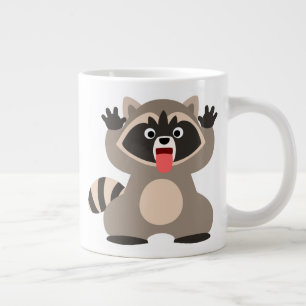 Cheeky Cartoon Raccoon Extra Grote Mok