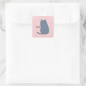 Cheeky Cat Funny Vierkante Sticker (Tas)