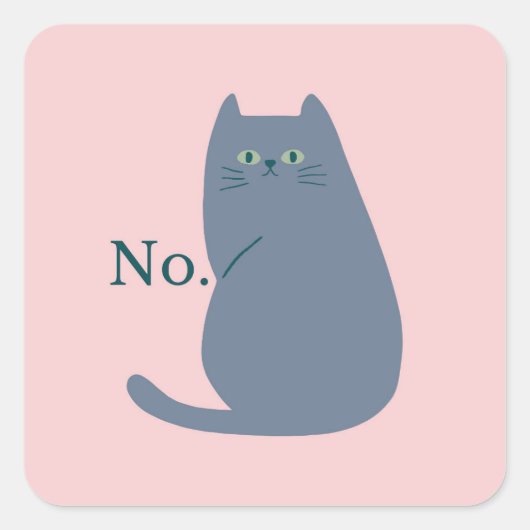 Cheeky Cat Funny Vierkante Sticker (Voorkant)
