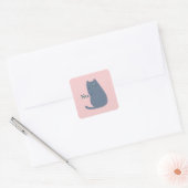 Cheeky Cat Funny Vierkante Sticker (Envelop)
