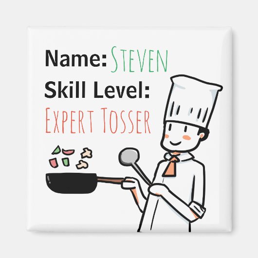 Cheeky Chef Expert Tosser Grappige Naam Koelkast Magneet (Voorkant)