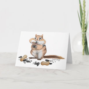 Cheeky Chipmunk Illustration Kaart
