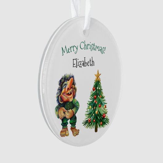 Cheeky Christmas Troll en Tree Delight Ornament (voorkant)