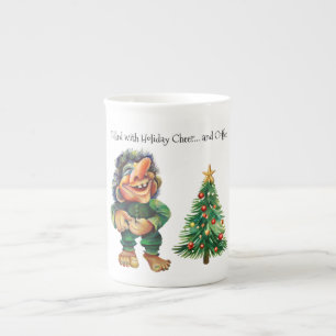 Cheeky Christmas Troll en Tree Delight Porselein Kop