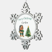 Cheeky Christmas Troll en Tree Delight Tin Sneeuwvlok Ornament (Rechts)