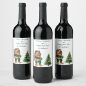 Cheeky Christmas Troll en Tree Delight Wijn Etiket (Flessen)