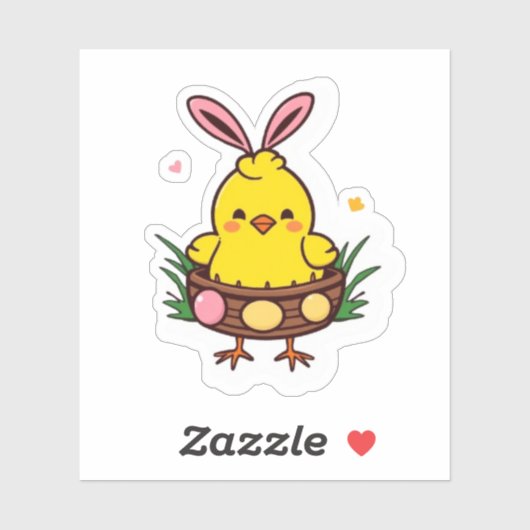Cheeky Easter Chick Funny Holiday Sticker (Vel)
