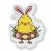 Cheeky Easter Chick Funny Holiday Sticker (Voorkant)