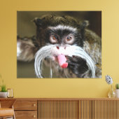 Cheeky Emperor Tamarin Monkey Canvas Afdruk (Insitu (Woonkamer))