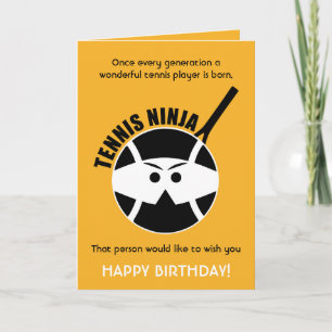 Cheeky Happy Birthday 🎾Tennis Ninja geel 💛 Auto Kaart