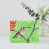 Cheeky Hummingbird Painting Briefkaart (Staand voorkant)