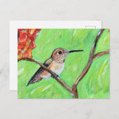 Cheeky Hummingbird Painting Briefkaart (Voorkant / Achterkant)