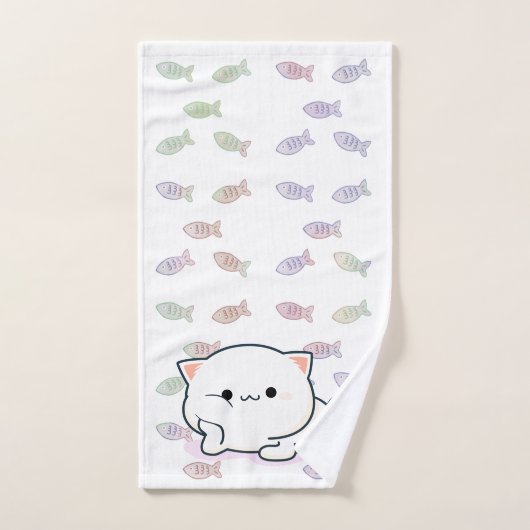 Cheeky Kawaii Style Kitten (Serviette à main)